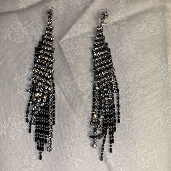 Rhinestone drop earrings  - Picture 6 of 8